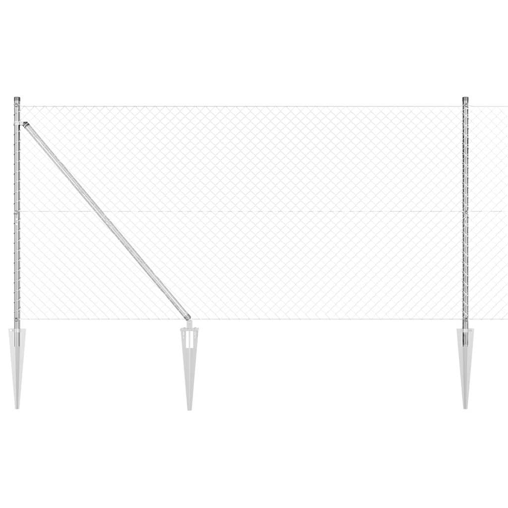 Afrasteringspaal Zilver 10 x 1,2 m (40 x 40 mm gaas) Staal is nu te koop bij PeponiXL, paradijselijk wonen!