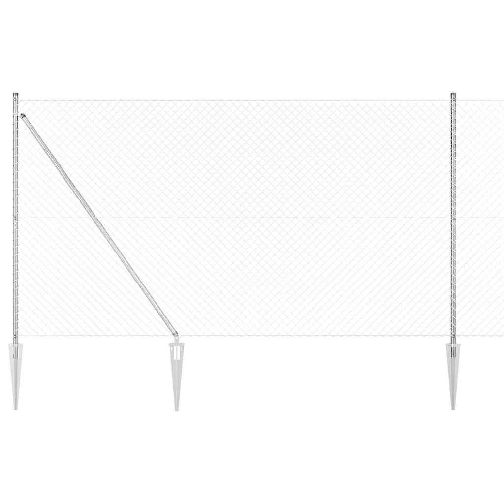 Afrasteringspaal Zilver 10 x 1,5 m (40 x 40 mm gaas) Staal is nu te koop bij PeponiXL, paradijselijk wonen!