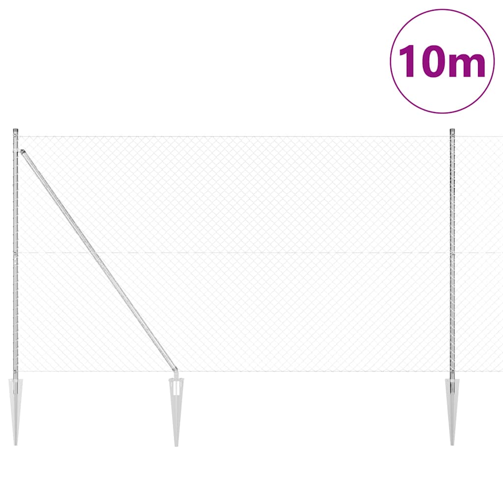 Afrasteringspaal Zilver 10 x 1,5 m (40 x 40 mm gaas) Staal is nu te koop bij PeponiXL, paradijselijk wonen!