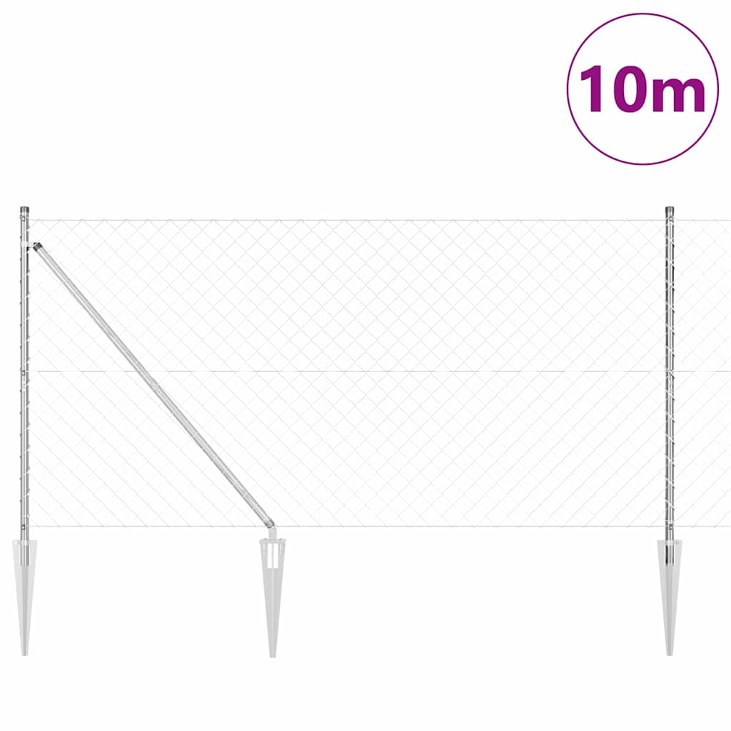 Afrasteringspaal Zilver 10 x 1,2 m (60 x 60 mm gaas) Staal is nu te koop bij PeponiXL, paradijselijk wonen!