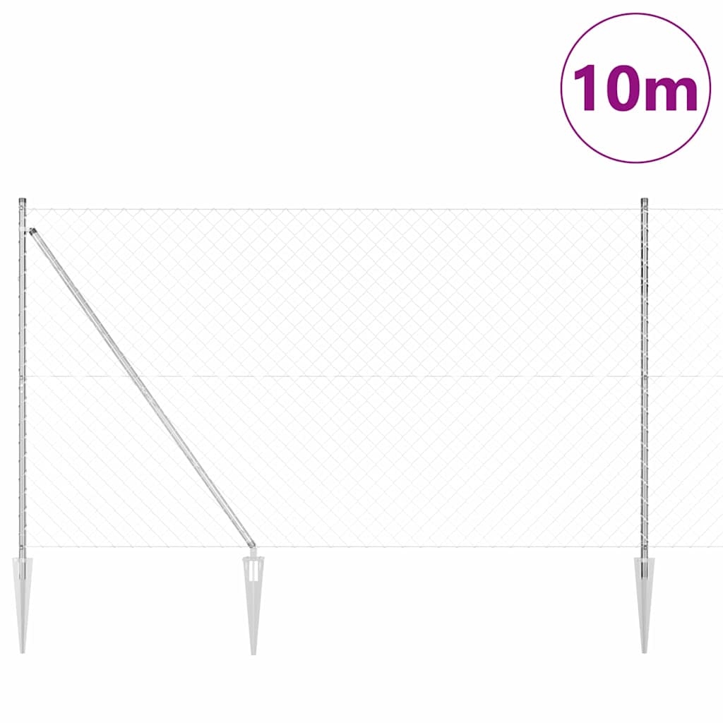 Afrasteringspaal Zilver 10 x 1,6 m (60 x 60 mm gaas) Staal is nu te koop bij PeponiXL, paradijselijk wonen!