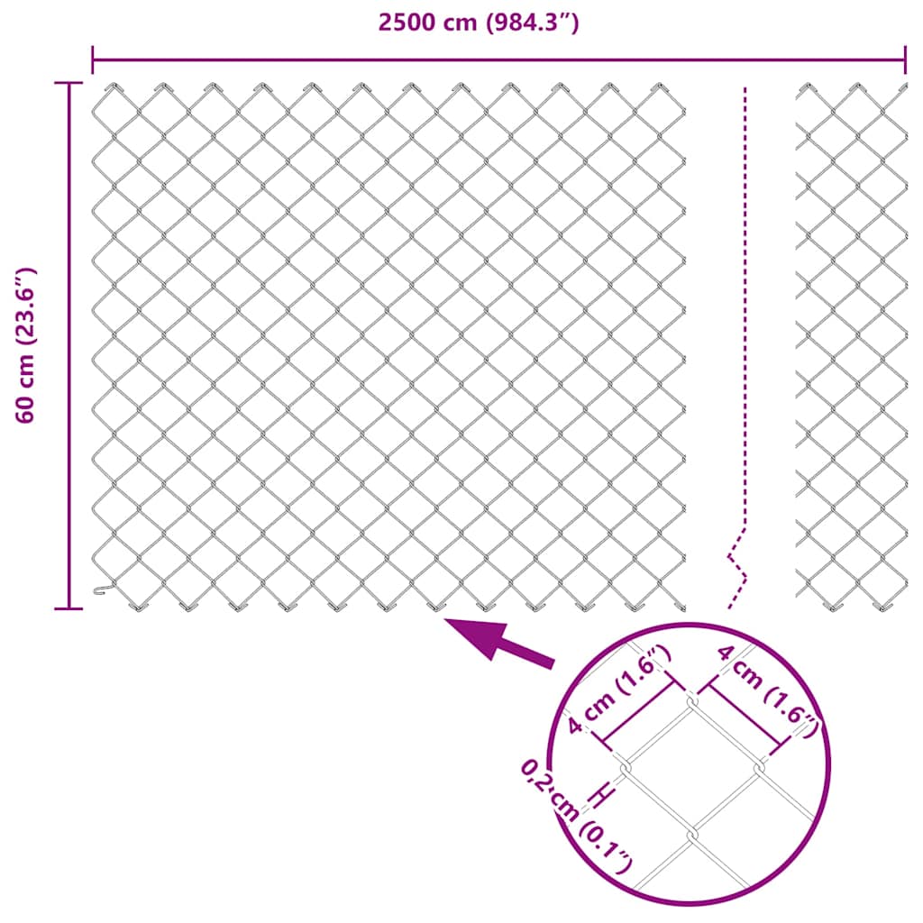 Afrasteringspaal Zilver 25 x 0,6 m (40 x 40 mm gaas) Staal is nu te koop bij PeponiXL, paradijselijk wonen!
