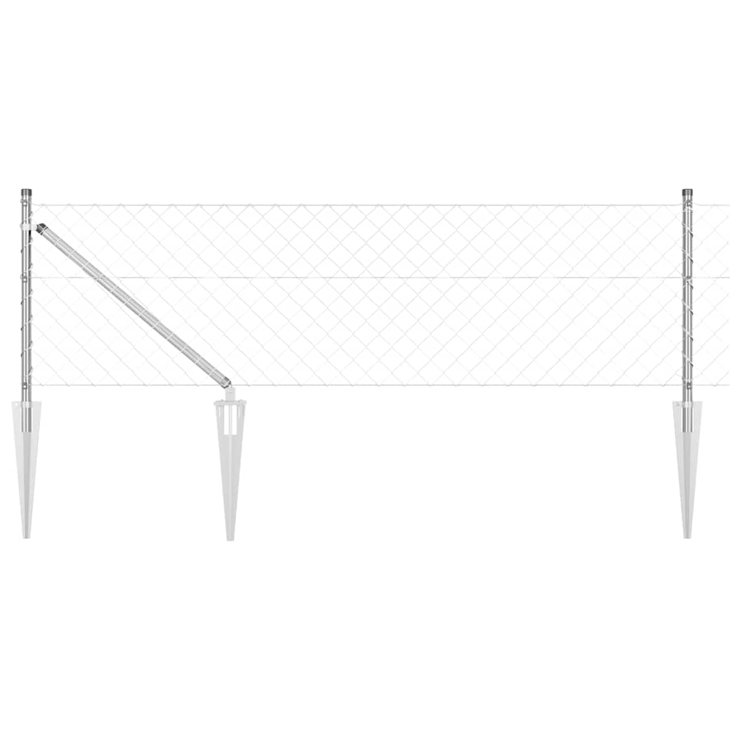 Afrasteringspaal Zilver 25 x 0,6 m (60 x 60 mm gaas) Staal is nu te koop bij PeponiXL, paradijselijk wonen!