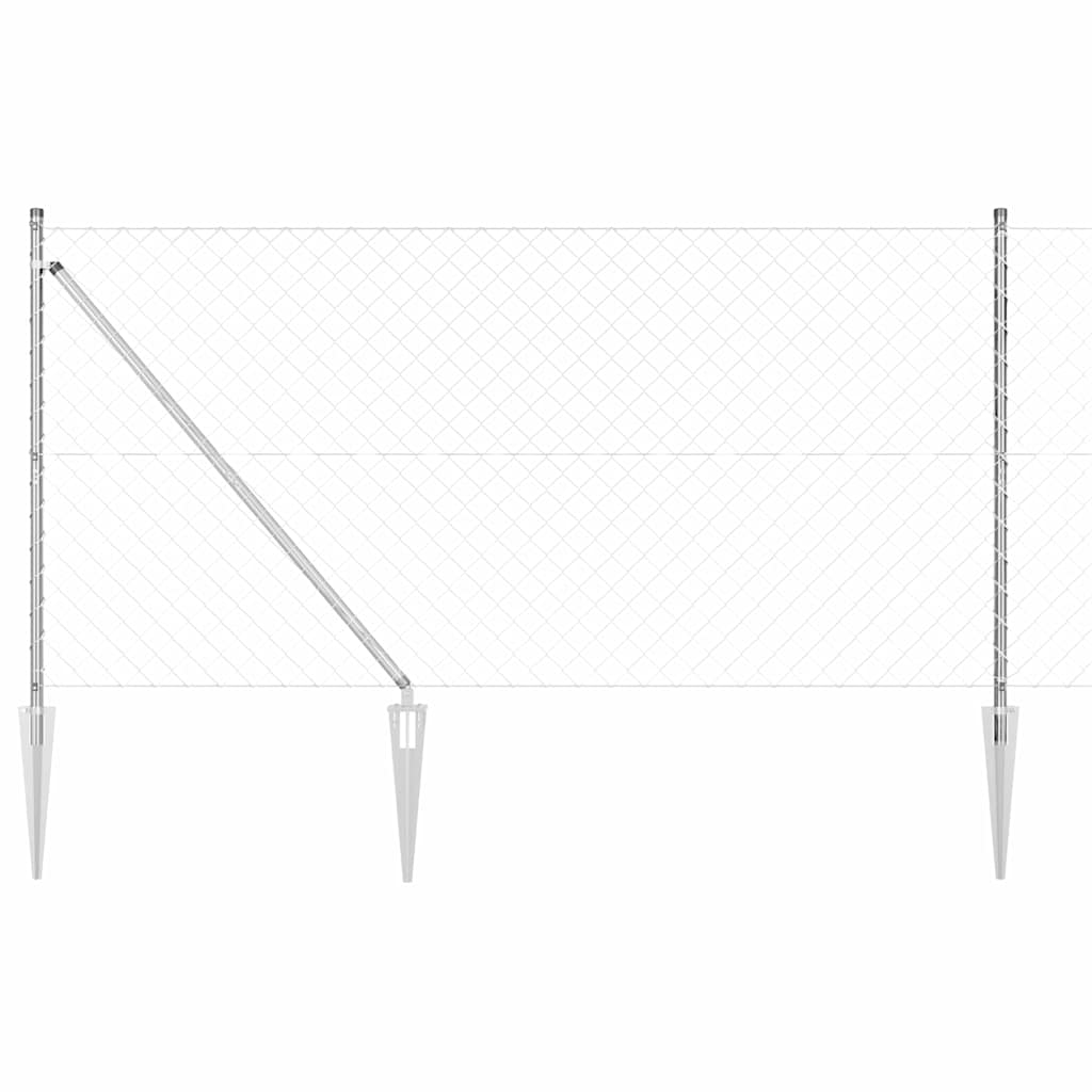 Afrasteringspaal Zilver 25 x 1,2 m (60 x 60 mm gaas) Staal is nu te koop bij PeponiXL, paradijselijk wonen!