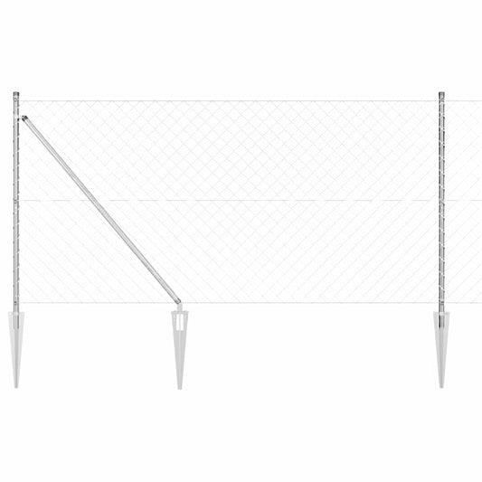 Afrasteringspaal Zilver 25 x 1,2 m (60 x 60 mm gaas) Staal is nu te koop bij PeponiXL, paradijselijk wonen!