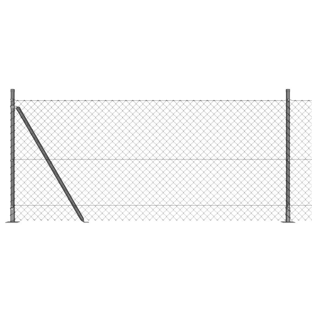 Afrasteringspaal Grijs 25 x 0,8 m (60 x 60 mm gaas) Staal is nu te koop bij PeponiXL, paradijselijk wonen!