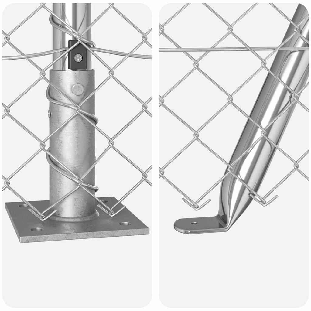 Afrasteringspaal Zilver 10 x 0,6 m (40 x 40 mm gaas) Staal is nu te koop bij PeponiXL, paradijselijk wonen!