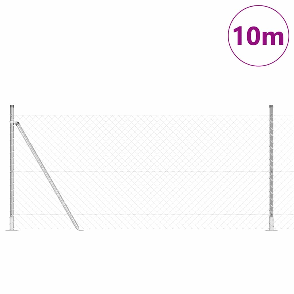 Afrasteringspaal Zilver 10 x 0,8 m (40 x 40 mm gaas) Staal is nu te koop bij PeponiXL, paradijselijk wonen!