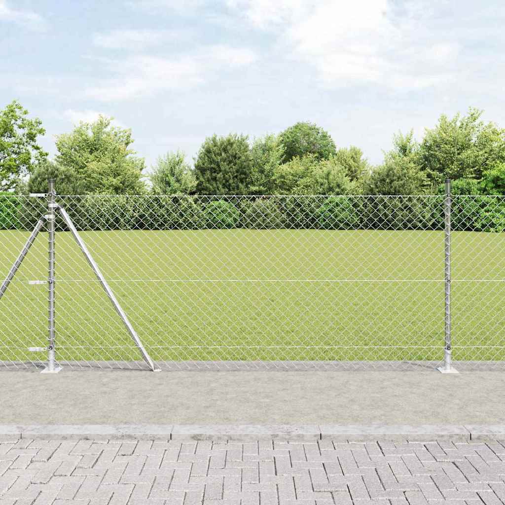 Afrasteringspaal Zilver 10 x 1 m (40 x 40 mm gaas) Staal is nu te koop bij PeponiXL, paradijselijk wonen!