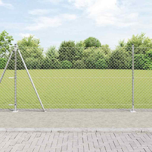 Afrasteringspaal Zilver 10 x 1,2 m (40 x 40 mm gaas) Staal is nu te koop bij PeponiXL, paradijselijk wonen!