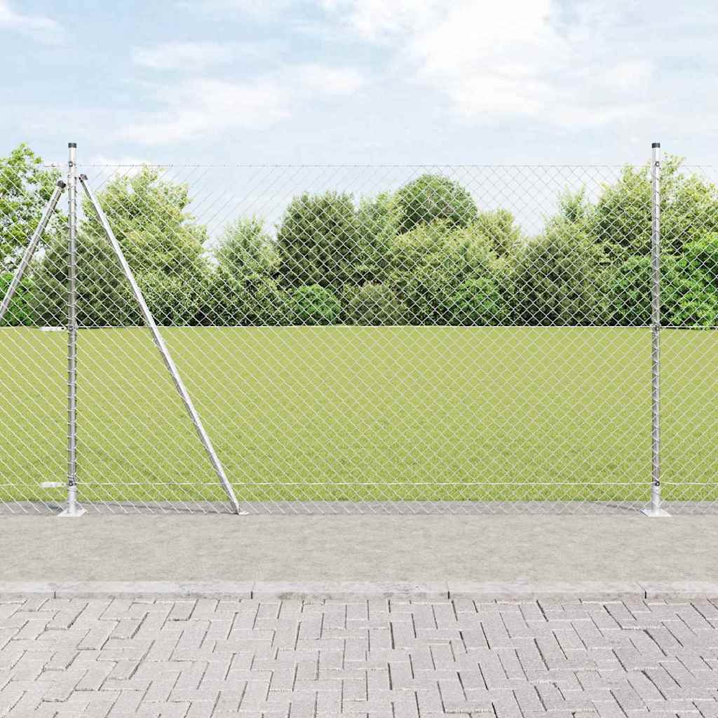 Afrasteringspaal Zilver 10 x 1,4 m (40 x 40 mm gaas) Staal is nu te koop bij PeponiXL, paradijselijk wonen!