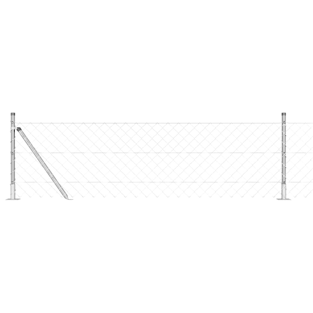 Afrasteringspaal Zilver 10 x 0,6 m (60 x 60 mm gaas) Staal is nu te koop bij PeponiXL, paradijselijk wonen!