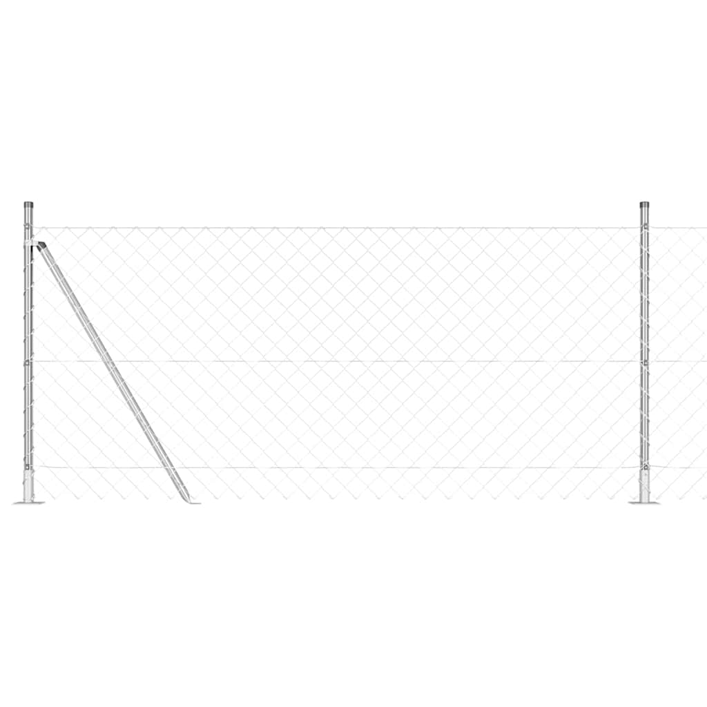 Afrasteringspaal Zilver 10 x 0,8 m (60 x 60 mm gaas) Staal is nu te koop bij PeponiXL, paradijselijk wonen!