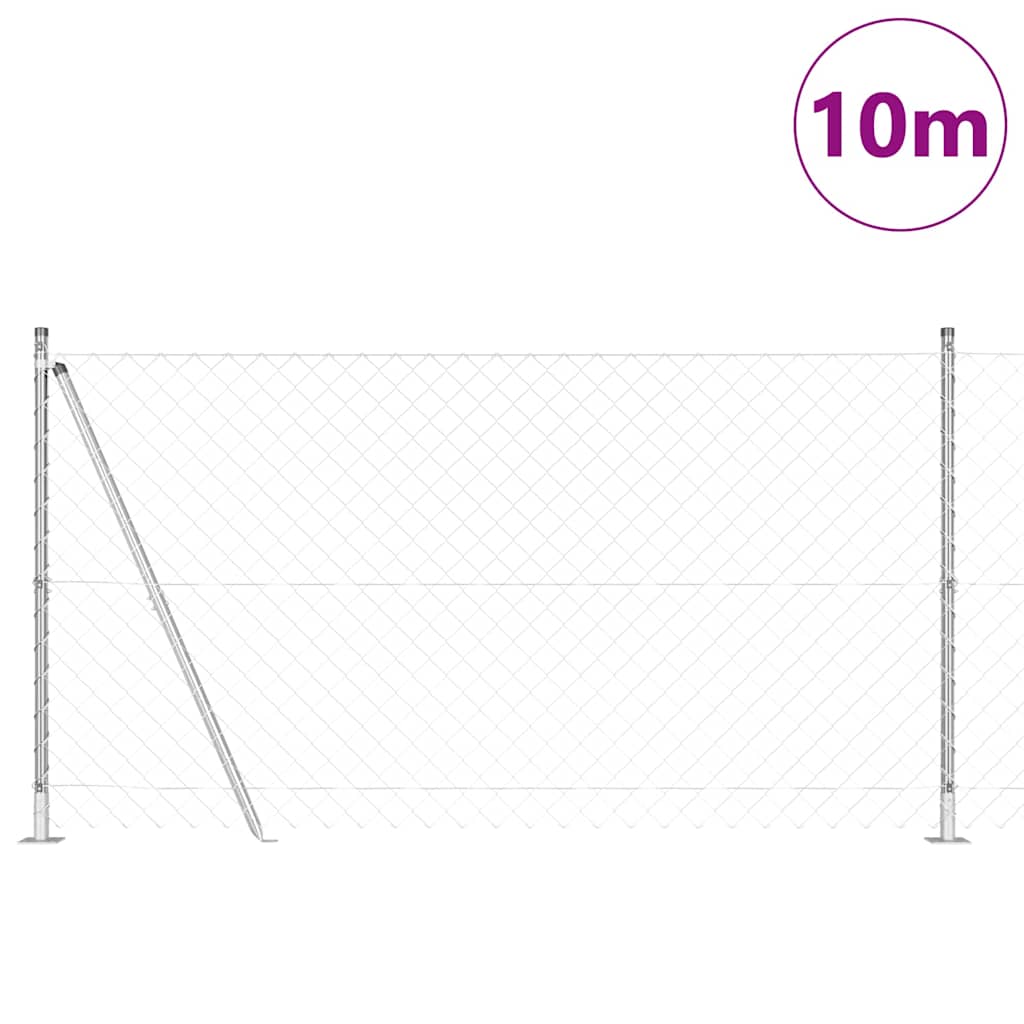 Afrasteringspaal Zilver 10 x 1,2 m (60 x 60 mm gaas) Staal is nu te koop bij PeponiXL, paradijselijk wonen!