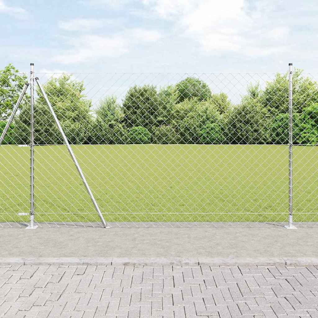 Afrasteringspaal Zilver 10 x 1,4 m (60 x 60 mm gaas) Staal is nu te koop bij PeponiXL, paradijselijk wonen!