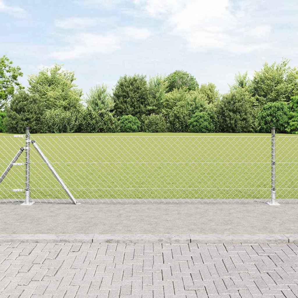 Afrasteringspaal Zilver 25 x 0,6 m (60 x 60 mm gaas) Staal is nu te koop bij PeponiXL, paradijselijk wonen!