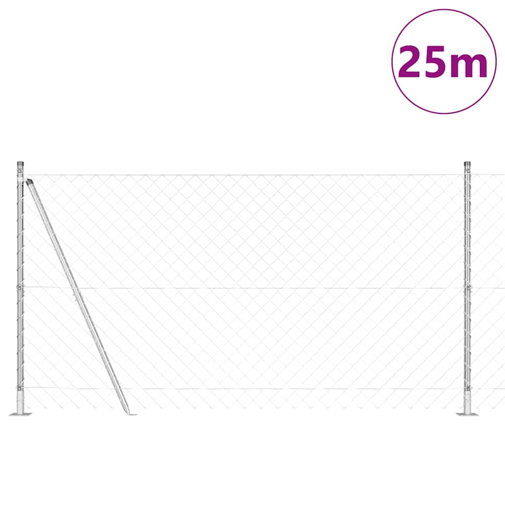 Afrasteringspaal Zilver 25 x 1,2 m (60 x 60 mm gaas) Staal is nu te koop bij PeponiXL, paradijselijk wonen!