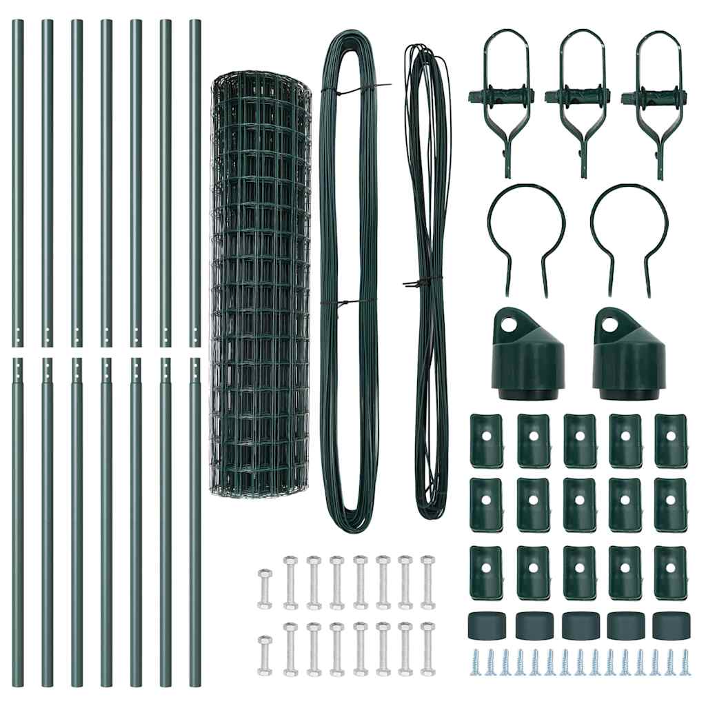 Hek met Paal Groen 1,4 x 10 m Staal en PVC is nu te koop bij PeponiXL, paradijselijk wonen!
