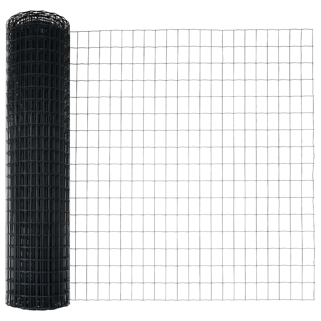 Hek met Paal Grijs 1 x 10 m Staal en PVC is nu te koop bij PeponiXL, paradijselijk wonen!