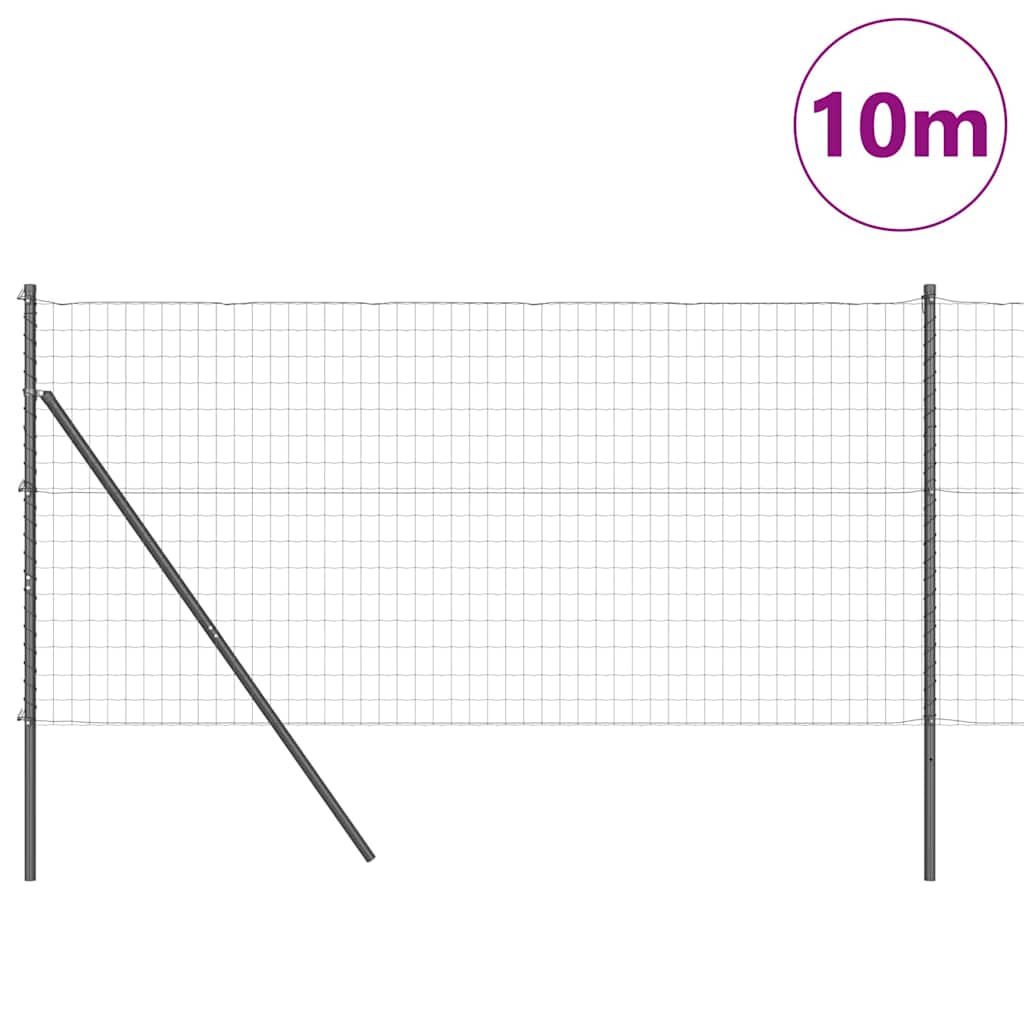 Hek met Paal Grijs 1 x 10 m Staal en PVC is nu te koop bij PeponiXL, paradijselijk wonen!