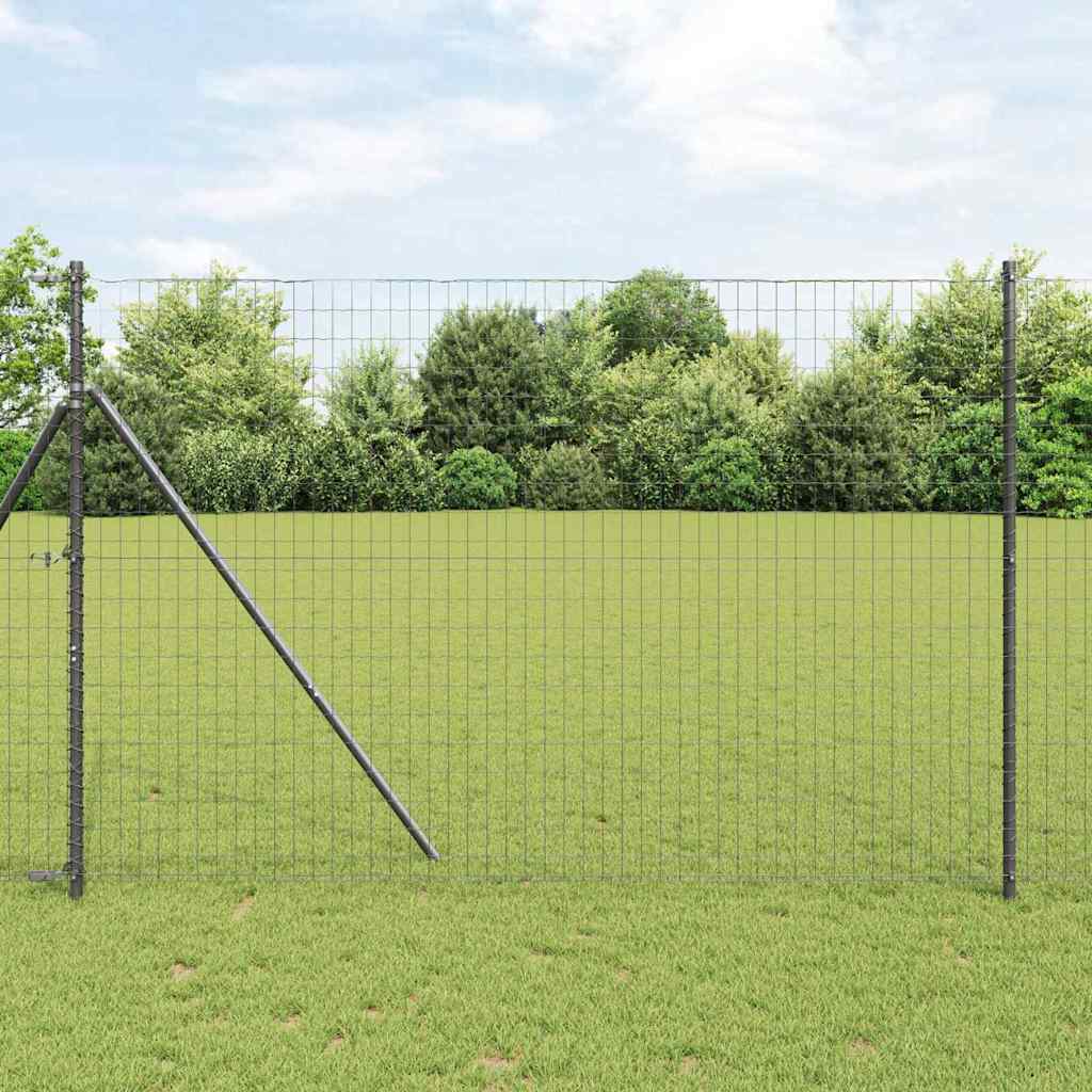 Hek met Paal Grijs 1,6 x 10 m Staal en PVC is nu te koop bij PeponiXL, paradijselijk wonen!