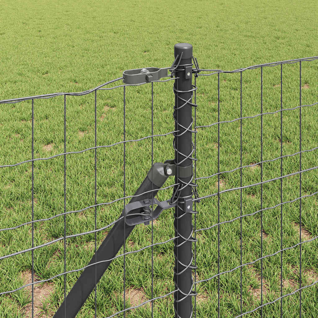 Hek met Paal Grijs 0,8 x 10 m Staal en PVC is nu te koop bij PeponiXL, paradijselijk wonen!