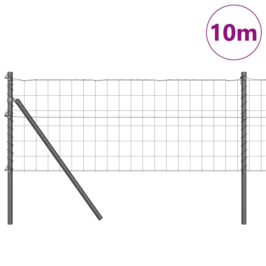 Hek met Paal Grijs 0,6 x 10 m Staal en PVC is nu te koop bij PeponiXL, paradijselijk wonen!