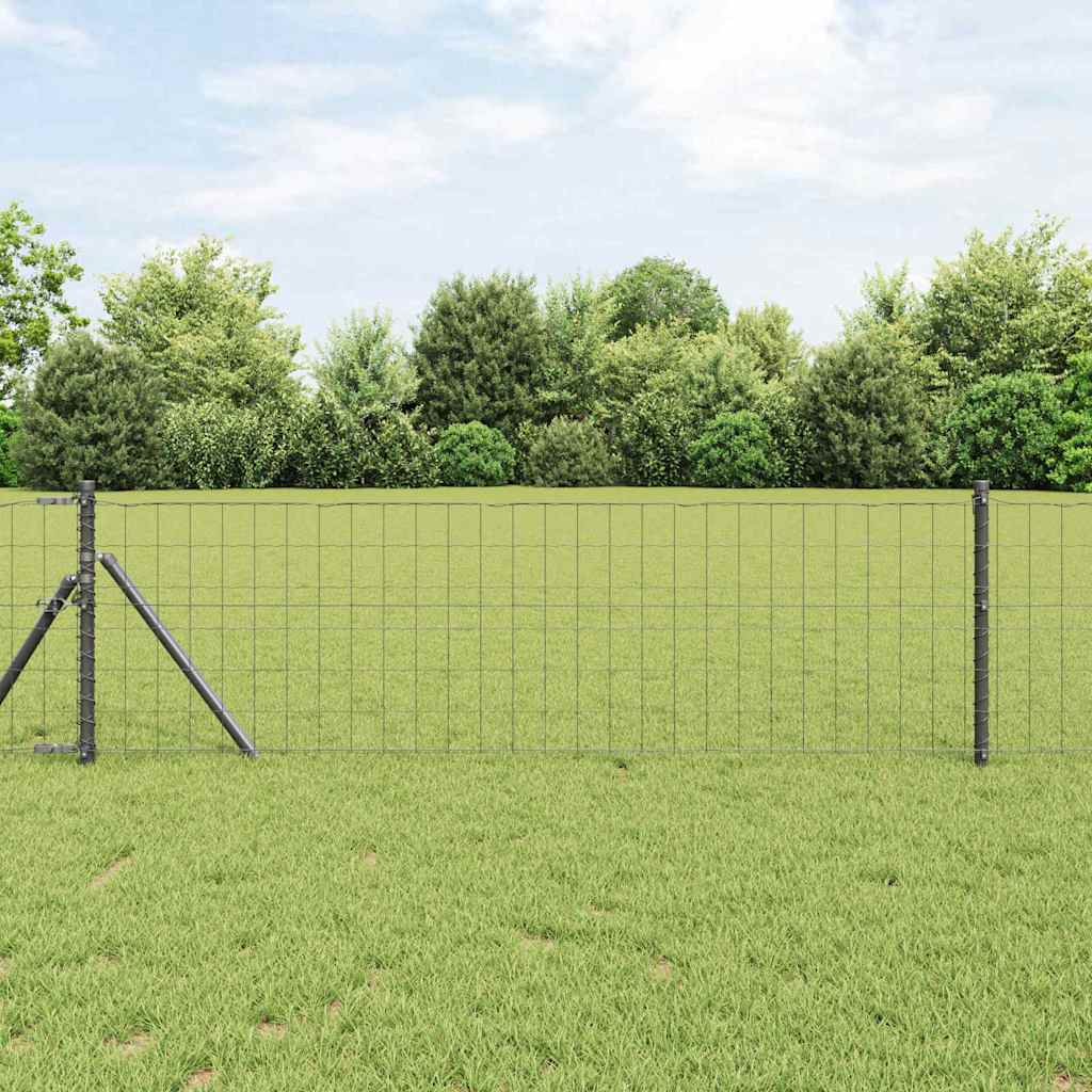 Hek met Paal Grijs 0,8 x 10 m Staal en PVC is nu te koop bij PeponiXL, paradijselijk wonen!