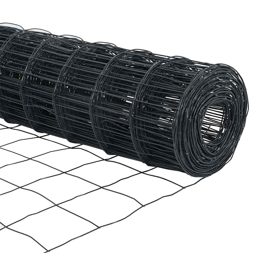 Hek met Paal Grijs 0,6 x 10 m Staal en PVC is nu te koop bij PeponiXL, paradijselijk wonen!