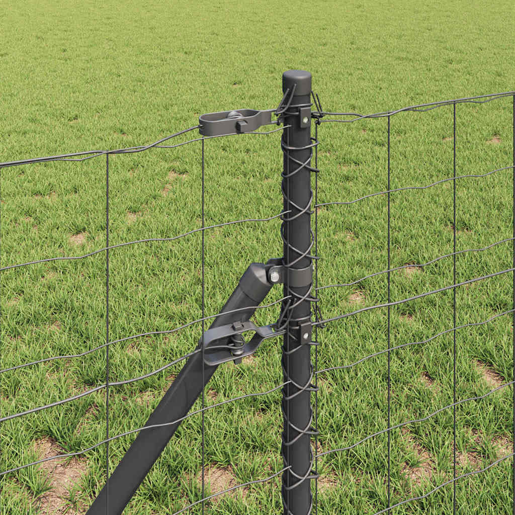 Hek met Paal Grijs 0,6 x 10 m Staal en PVC is nu te koop bij PeponiXL, paradijselijk wonen!