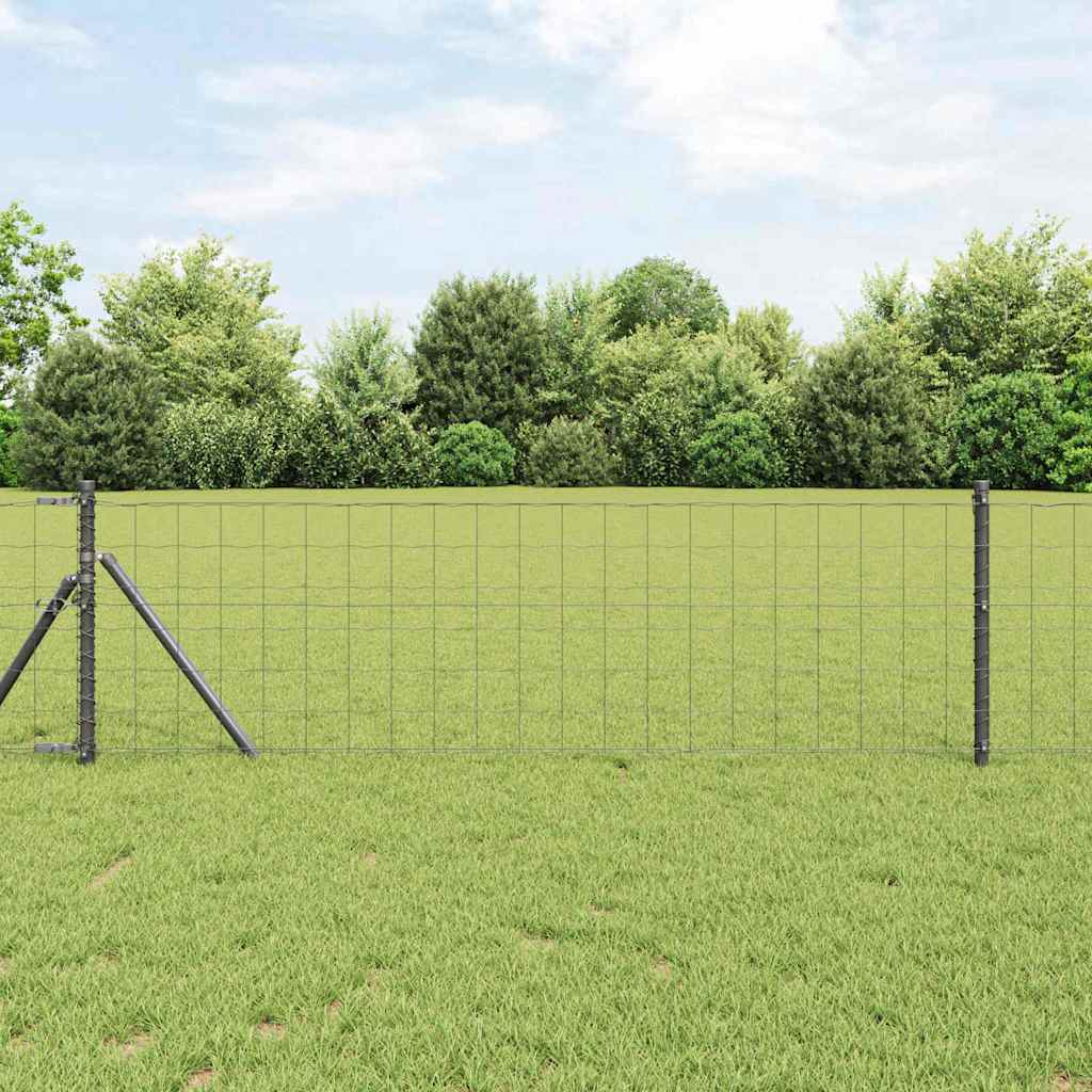 Hek met Paal Grijs 0,6 x 10 m Staal en PVC is nu te koop bij PeponiXL, paradijselijk wonen!
