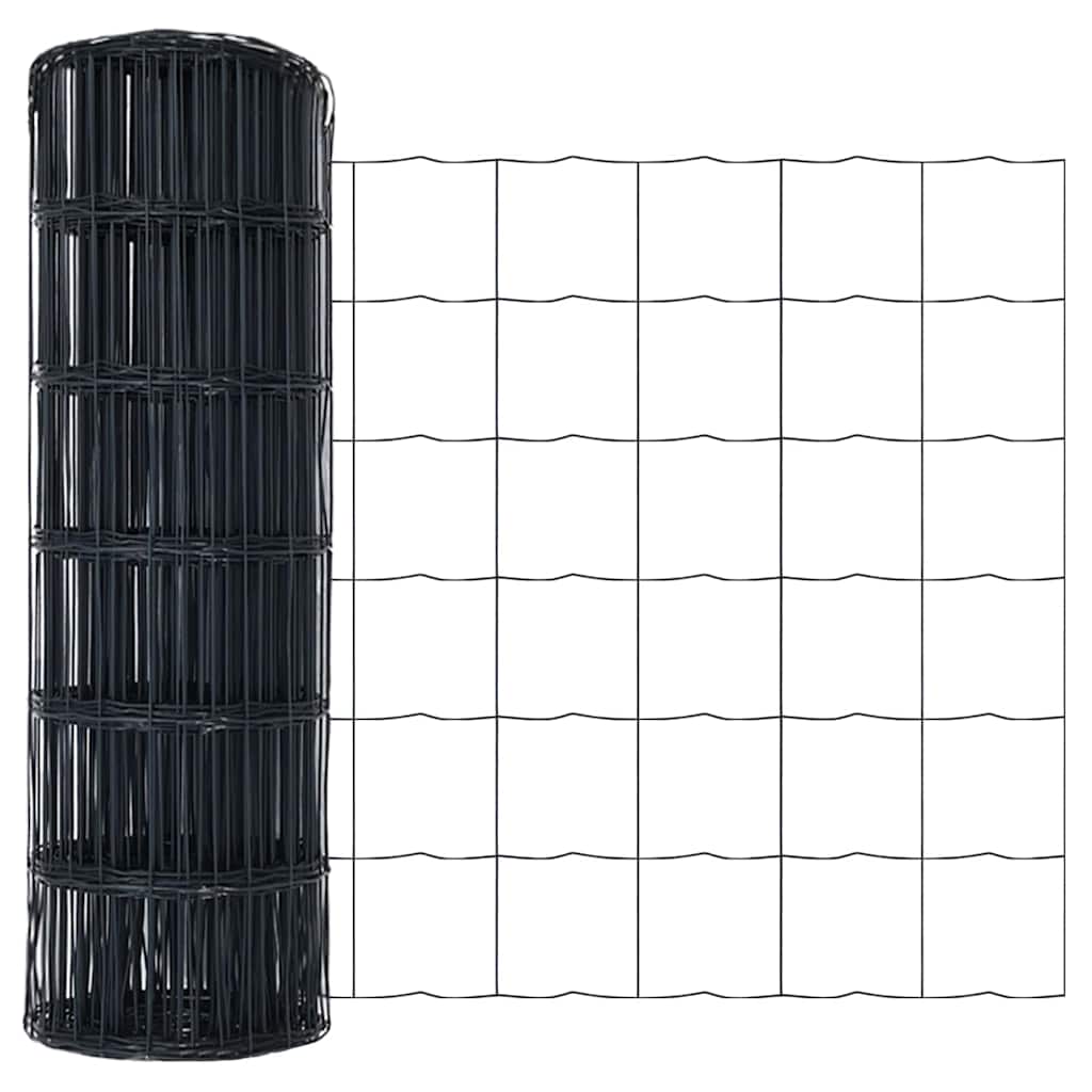 Hek met Paal Grijs 0,6 x 10 m Staal en PVC is nu te koop bij PeponiXL, paradijselijk wonen!