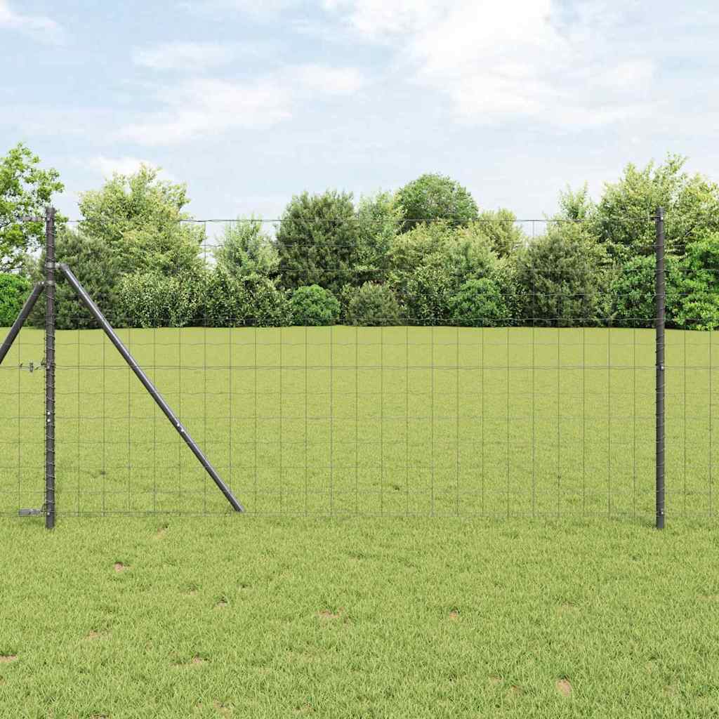 Hek met Paal Grijs 1,4 x 10 m Staal en PVC is nu te koop bij PeponiXL, paradijselijk wonen!
