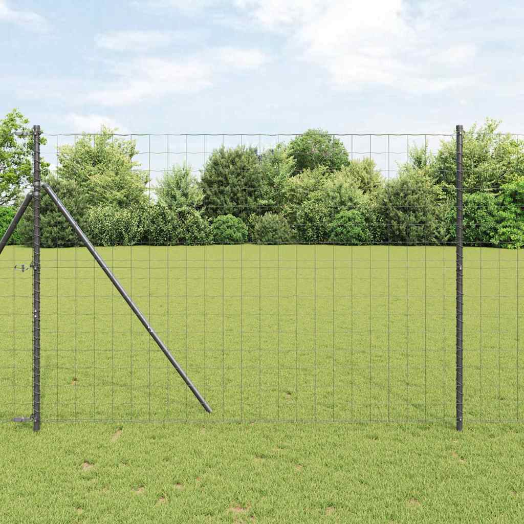 Hek met Paal Grijs 1,6 x 10 m Staal en PVC is nu te koop bij PeponiXL, paradijselijk wonen!