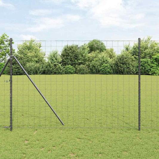 Hek met Paal Grijs 1,6 x 10 m Staal en PVC is nu te koop bij PeponiXL, paradijselijk wonen!