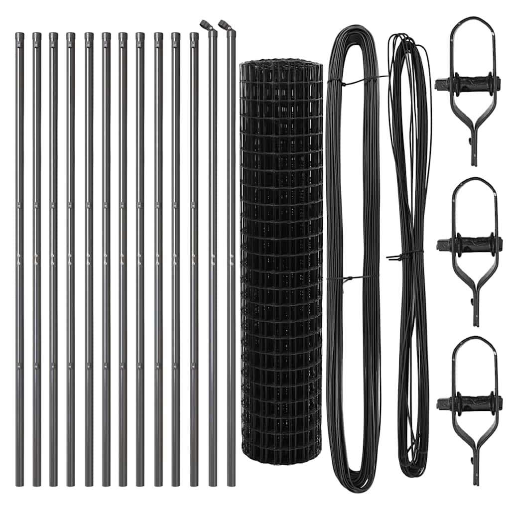 Hek met Paal Grijs 1 x 25 m Staal is nu te koop bij PeponiXL, paradijselijk wonen!