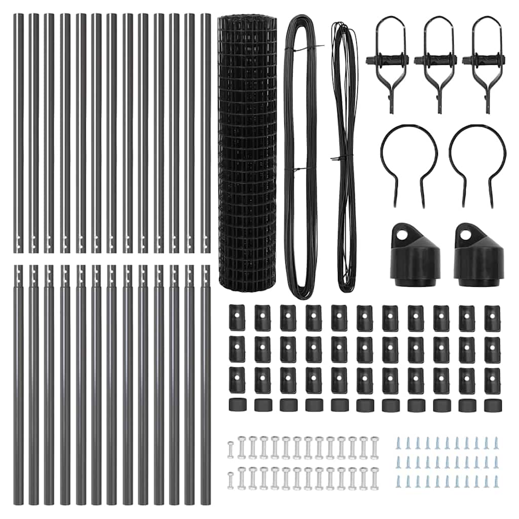 Hek met Paal Grijs 1 x 25 m Staal is nu te koop bij PeponiXL, paradijselijk wonen!