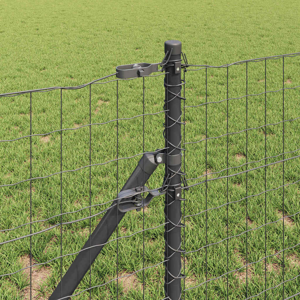 Hek met Paal Grijs 0,4 x 50 m Staal en PVC is nu te koop bij PeponiXL, paradijselijk wonen!