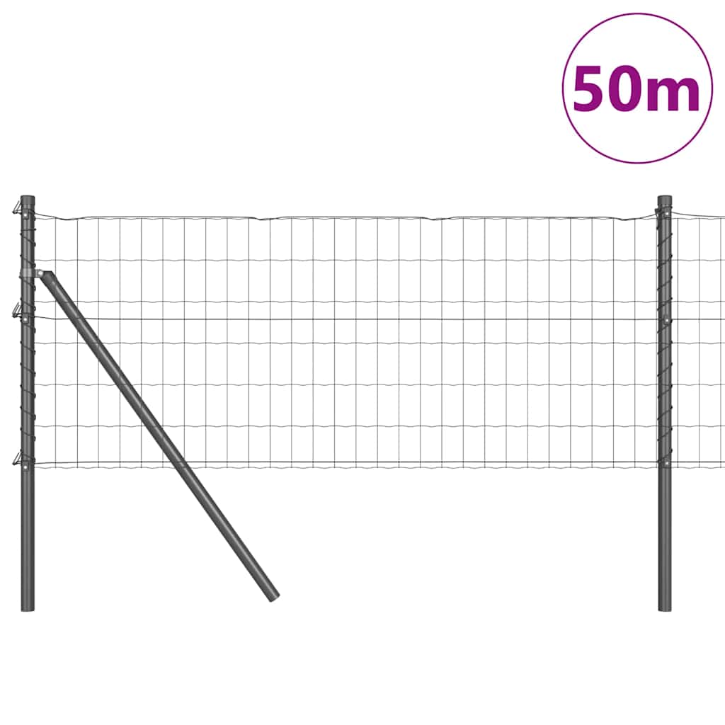 Hek met Paal Grijs 0,6 x 50 m Staal en PVC is nu te koop bij PeponiXL, paradijselijk wonen!