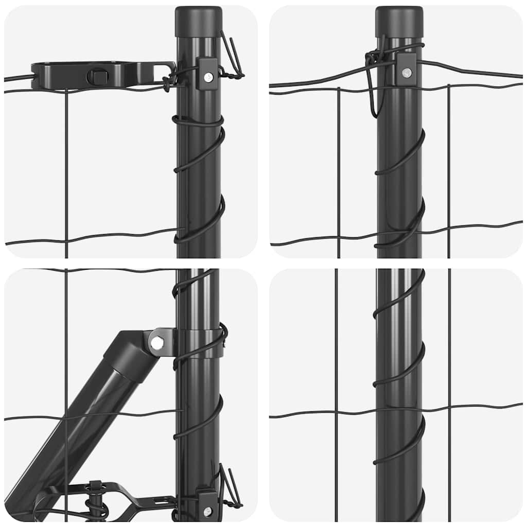 Hek met Paal Grijs 0,4 x 50 m Staal en PVC is nu te koop bij PeponiXL, paradijselijk wonen!