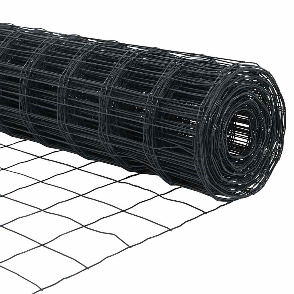 Hek met Paal Grijs 0,4 x 50 m Staal en PVC is nu te koop bij PeponiXL, paradijselijk wonen!