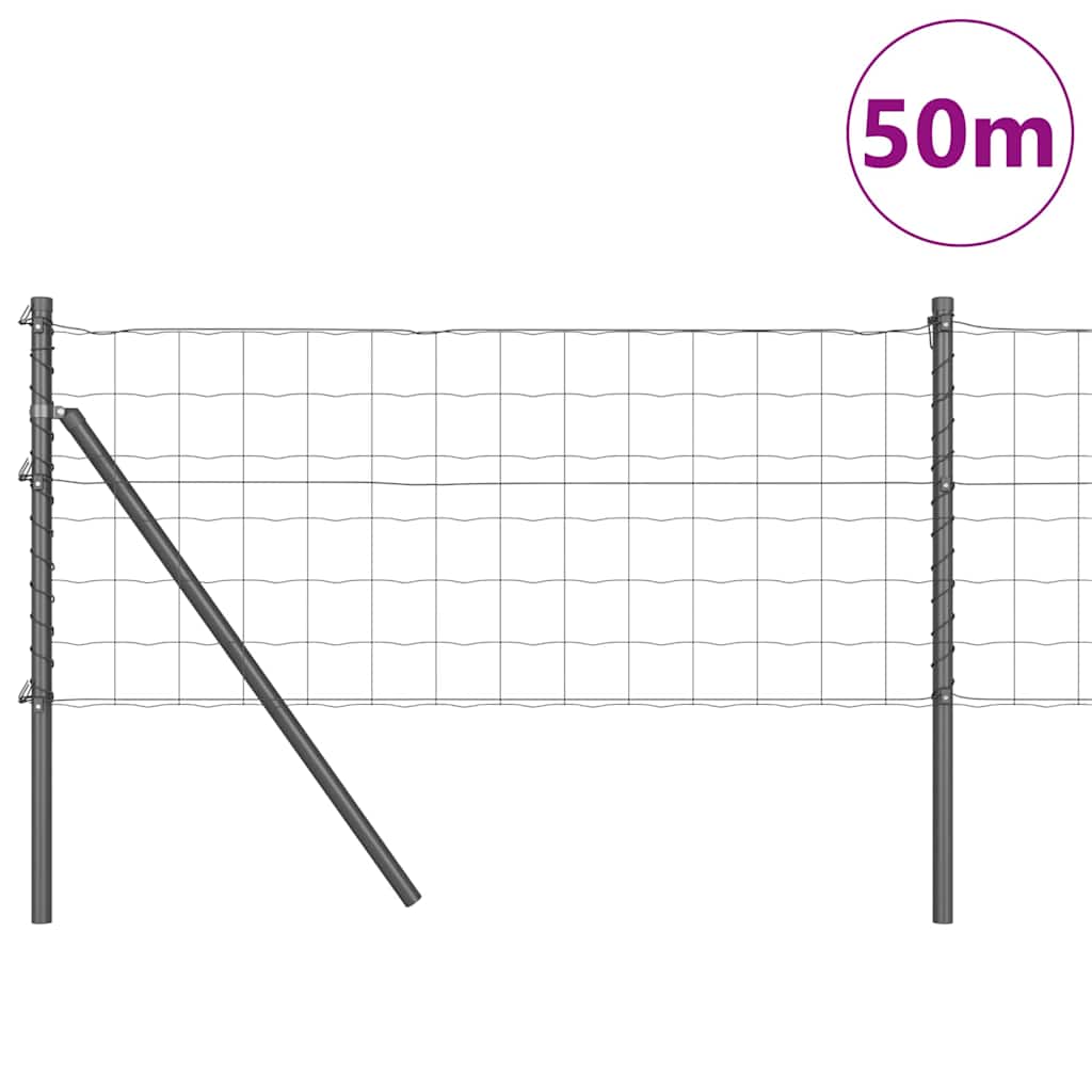 Hek met Paal Grijs 0,6 x 50 m Staal en PVC is nu te koop bij PeponiXL, paradijselijk wonen!
