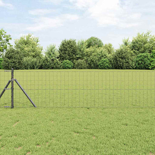 Hek met Paal Grijs 0,4 x 10 m Staal en PVC is nu te koop bij PeponiXL, paradijselijk wonen!