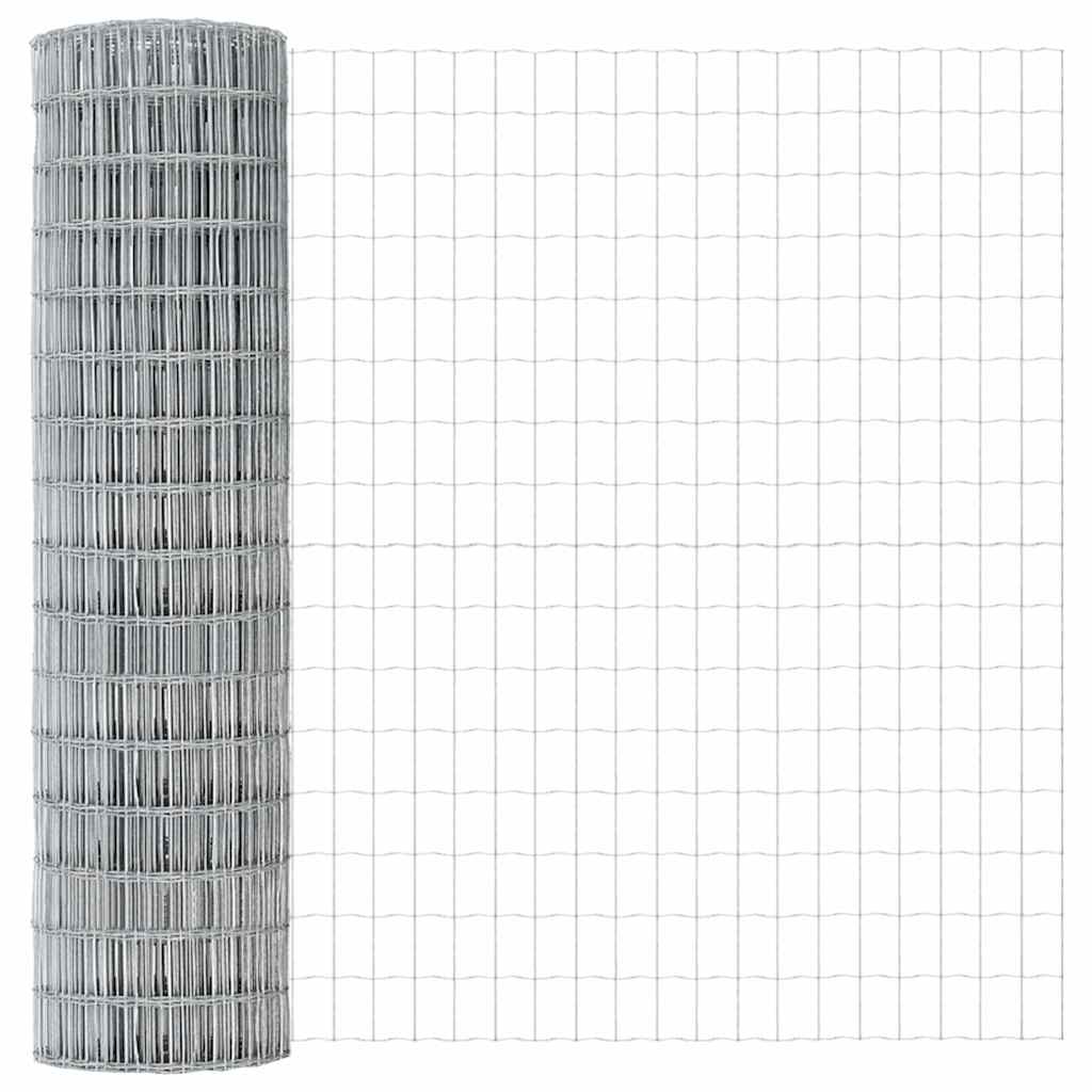 Hek met Paal Zilver 1 x 10 m Staal en PVC is nu te koop bij PeponiXL, paradijselijk wonen!