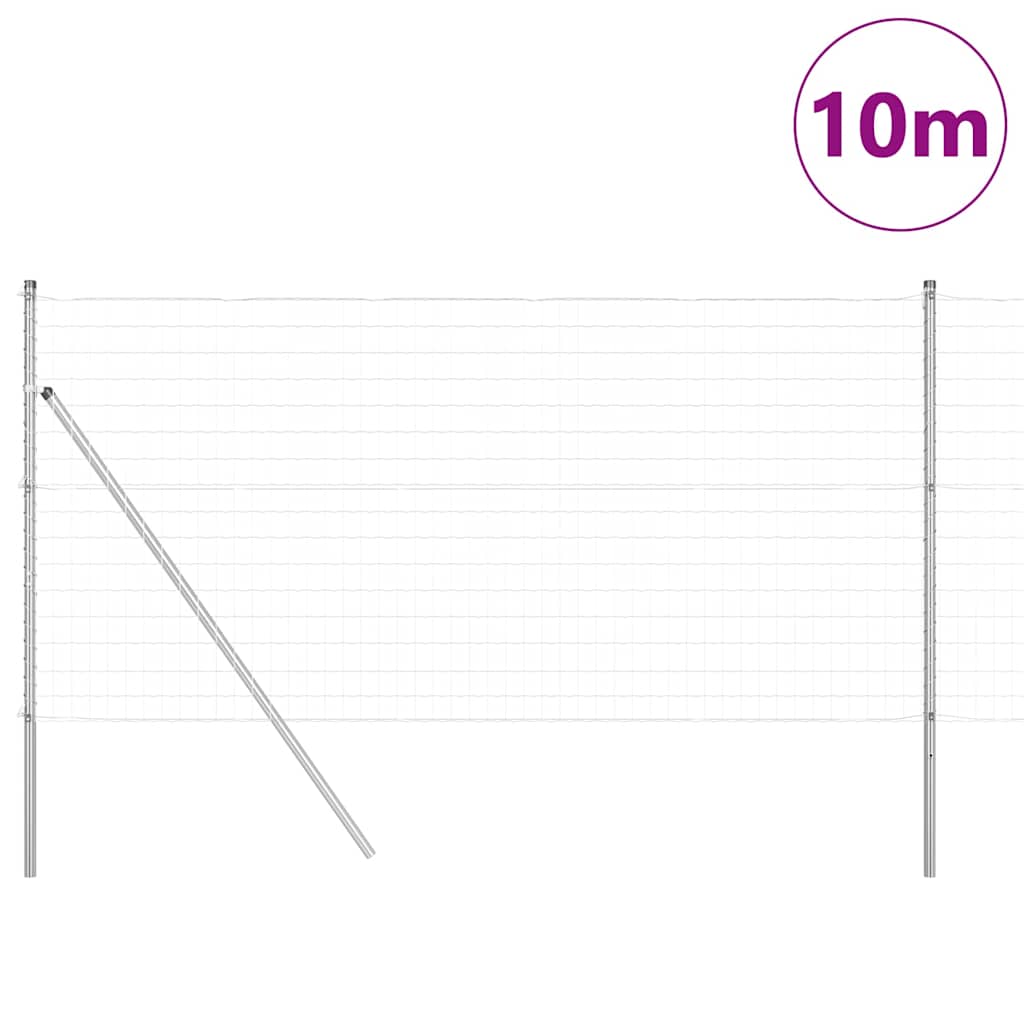 Hek met Paal Zilver 1,4 x 10 m Staal en PVC is nu te koop bij PeponiXL, paradijselijk wonen!