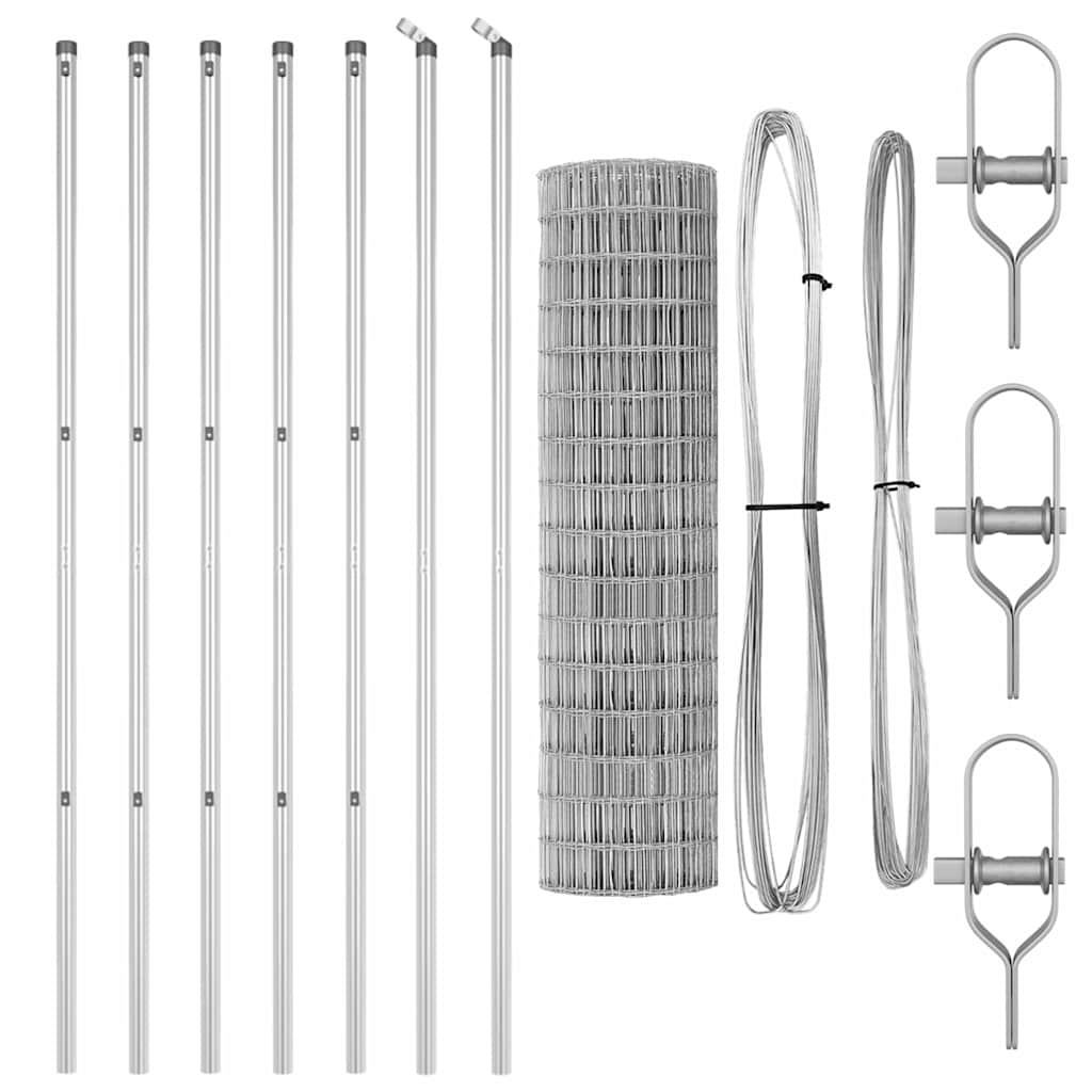 Hek met Paal Zilver 1,2 x 10 m Staal en PVC is nu te koop bij PeponiXL, paradijselijk wonen!