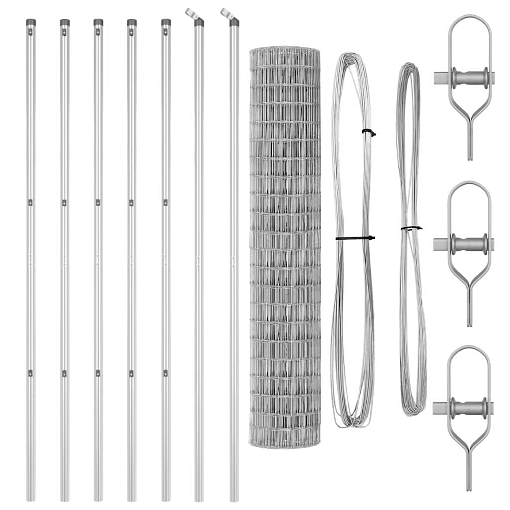 Hek met Paal Zilver 1,5 x 10 m Staal en PVC is nu te koop bij PeponiXL, paradijselijk wonen!