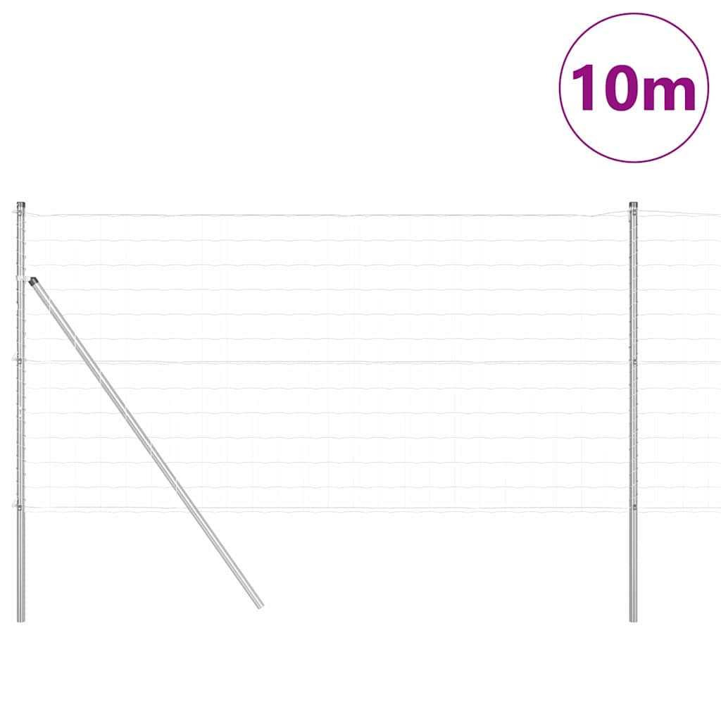 Hek met Paal Zilver 1,4 x 10 m Staal en PVC is nu te koop bij PeponiXL, paradijselijk wonen!
