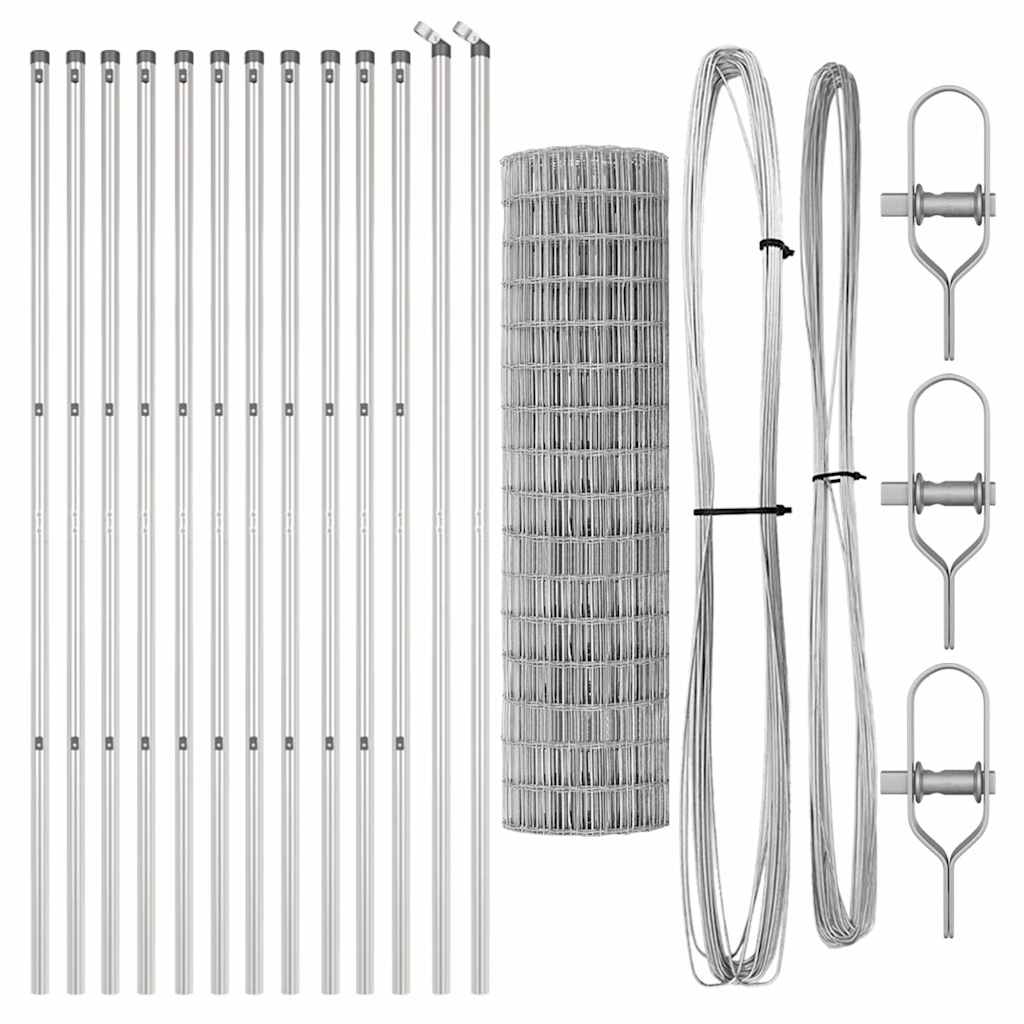 Hek met Paal Zilver 1,2 x 25 m Staal en PVC is nu te koop bij PeponiXL, paradijselijk wonen!