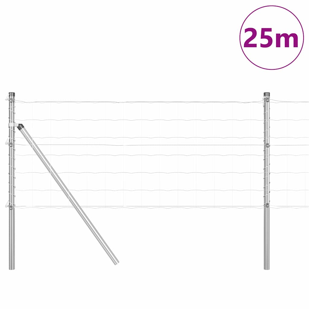 Hek met Paal Zilver 0,8 x 25 m Staal en PVC is nu te koop bij PeponiXL, paradijselijk wonen!